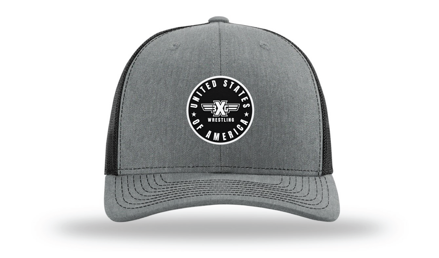 Heather Grey/Black Richardson 112 Patch Cap