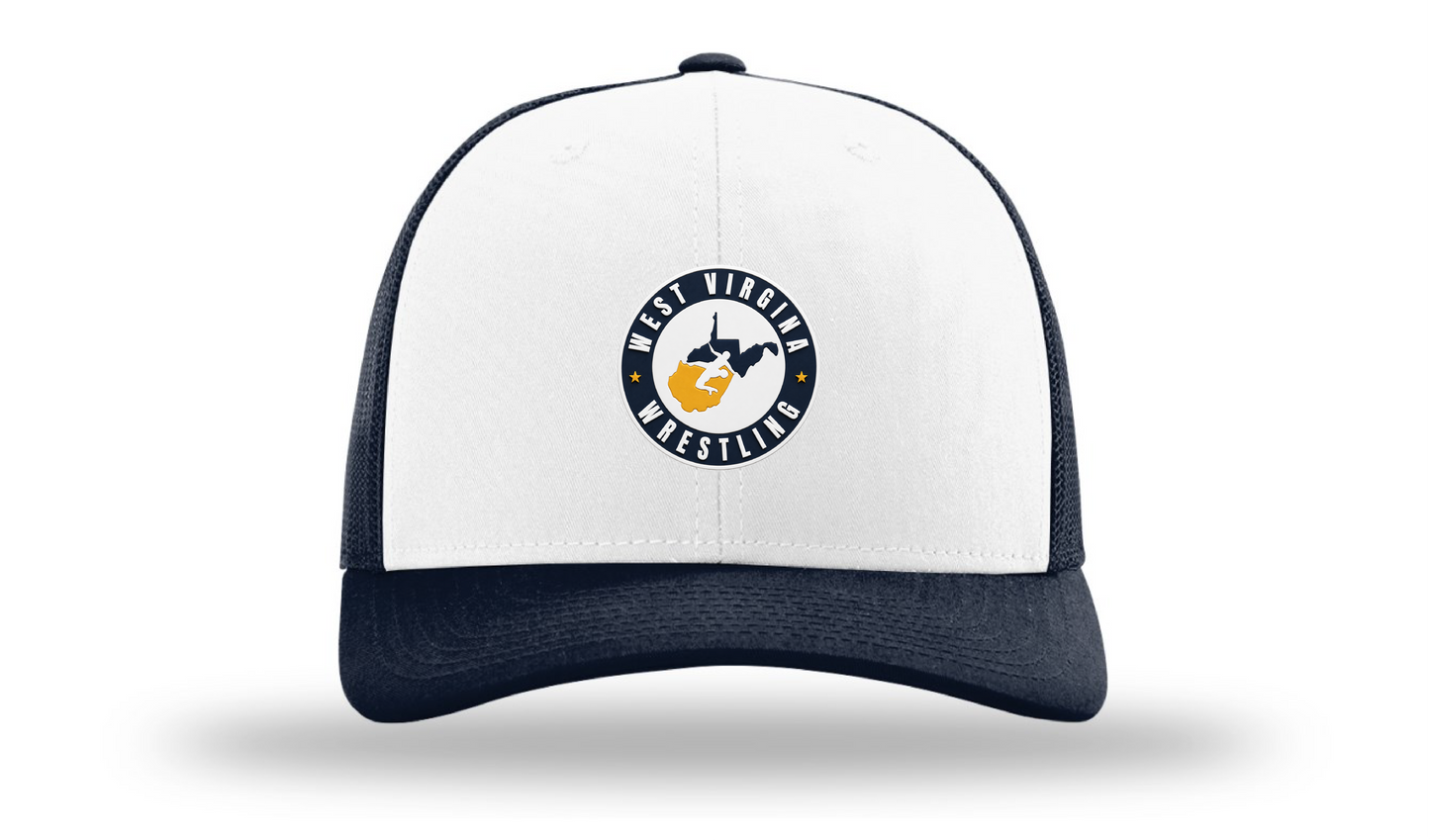 West Virginia White/Navy Richardson 112 Patch Cap
