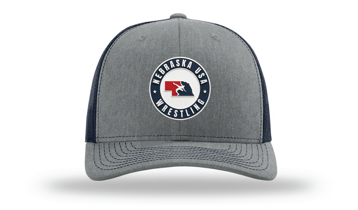 Nebraska USAW Heather Grey/Navy Richardson 112 Patch Cap