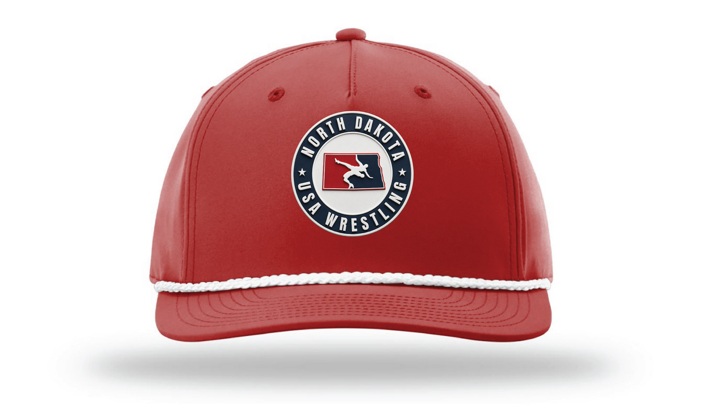 North Dakota USA Red/White Rope Richardson 258 Patch Cap