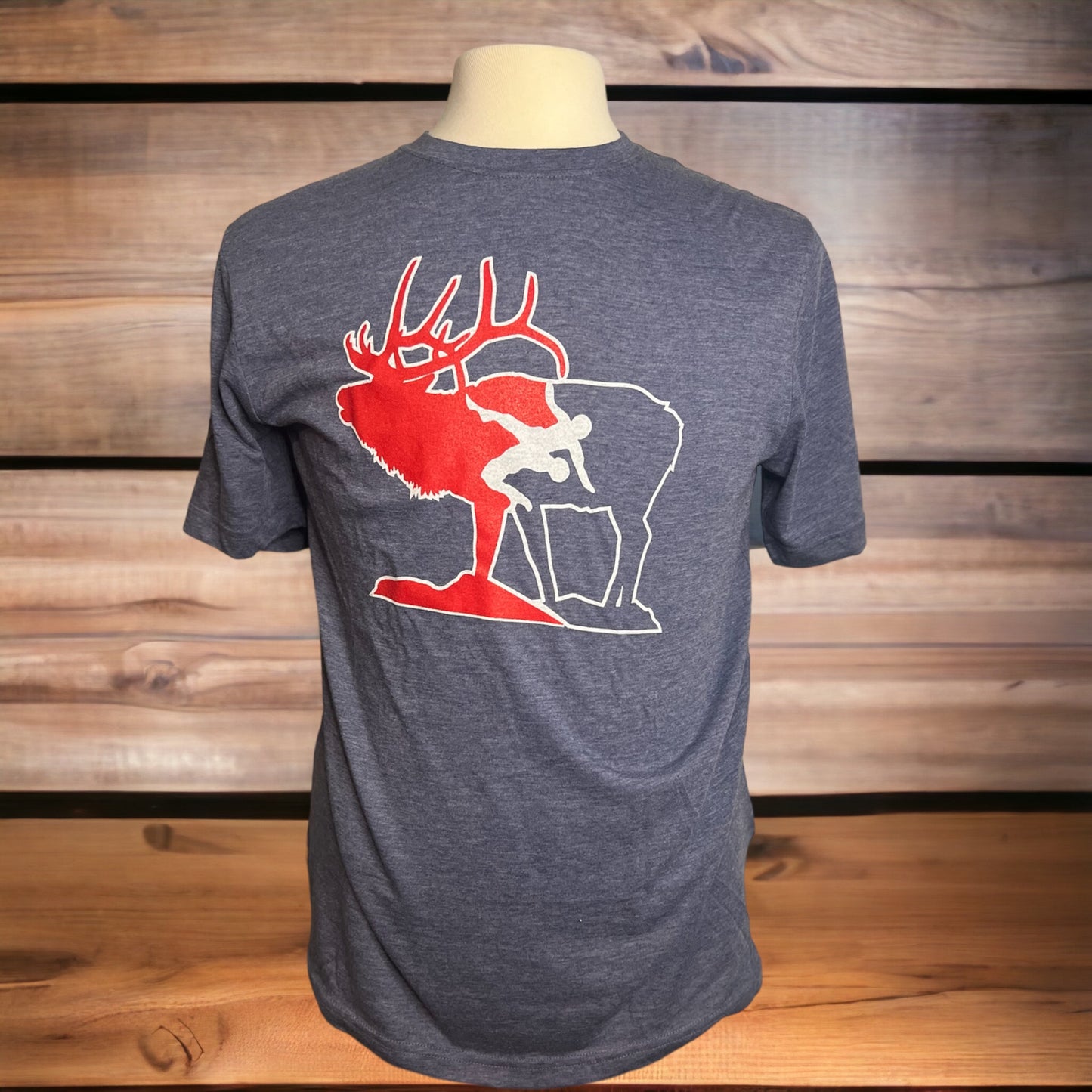 Elk Wildlife Wrestling T- Antic Navy