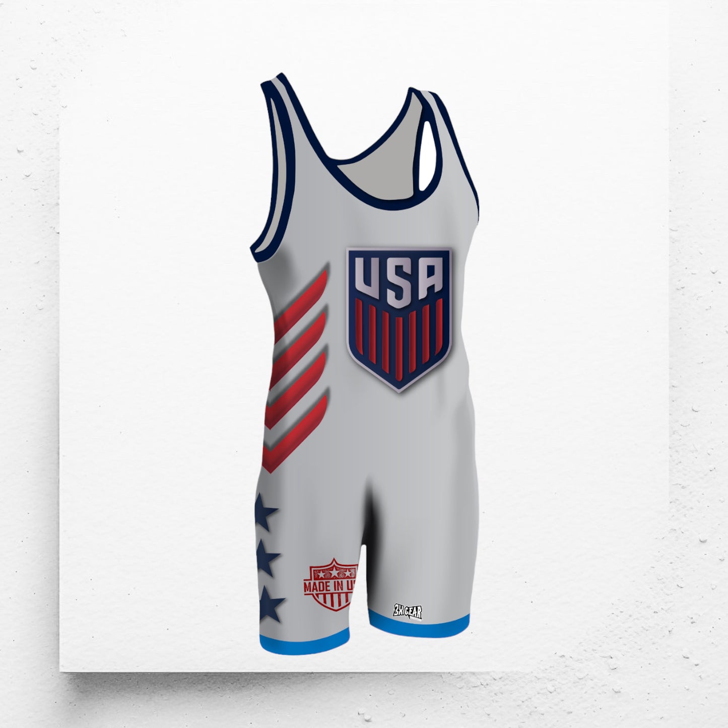 USA Iron Eagle Wrestling Singlet Blue