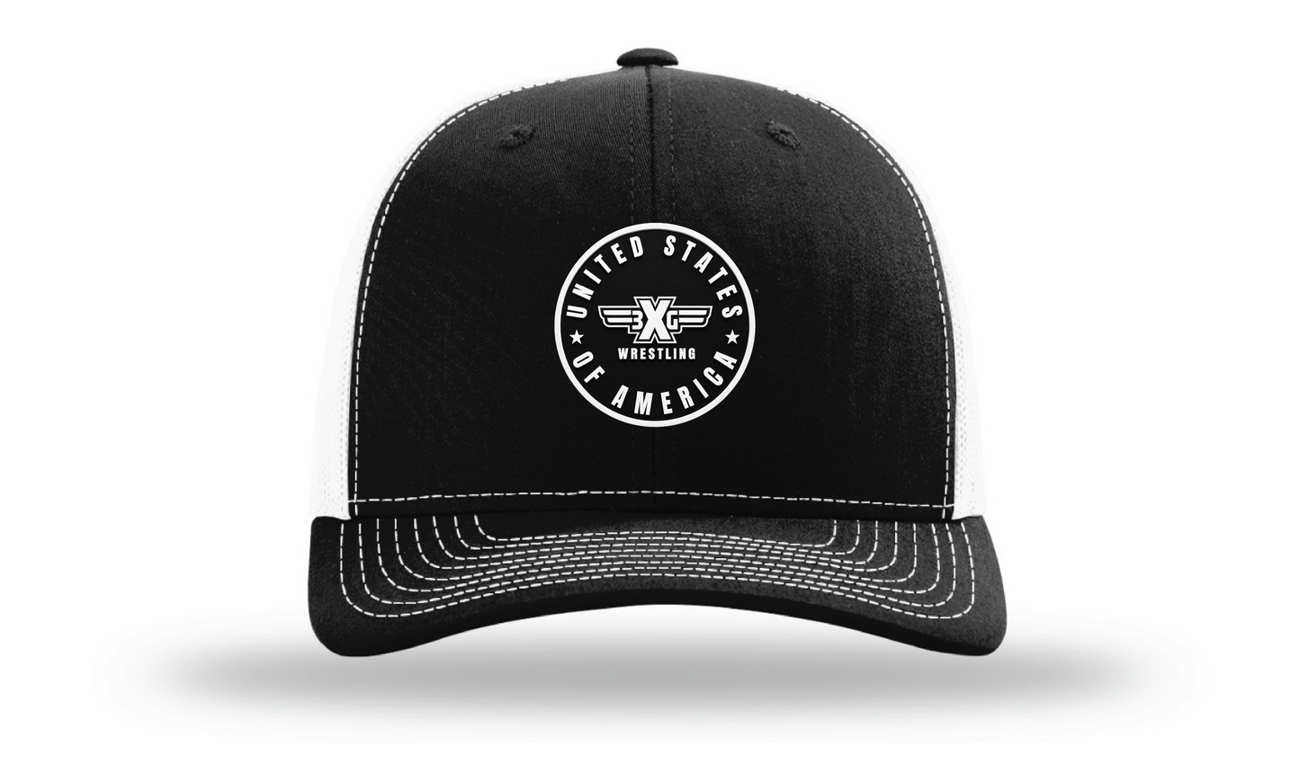 Black/White Richardson 112 Patch Cap