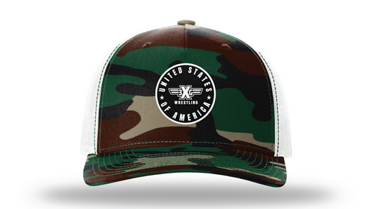 Green Camo/White Richardson 112 Patch Cap