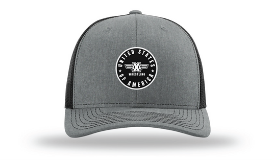 Heather Grey/Black Richardson 112 Patch Cap