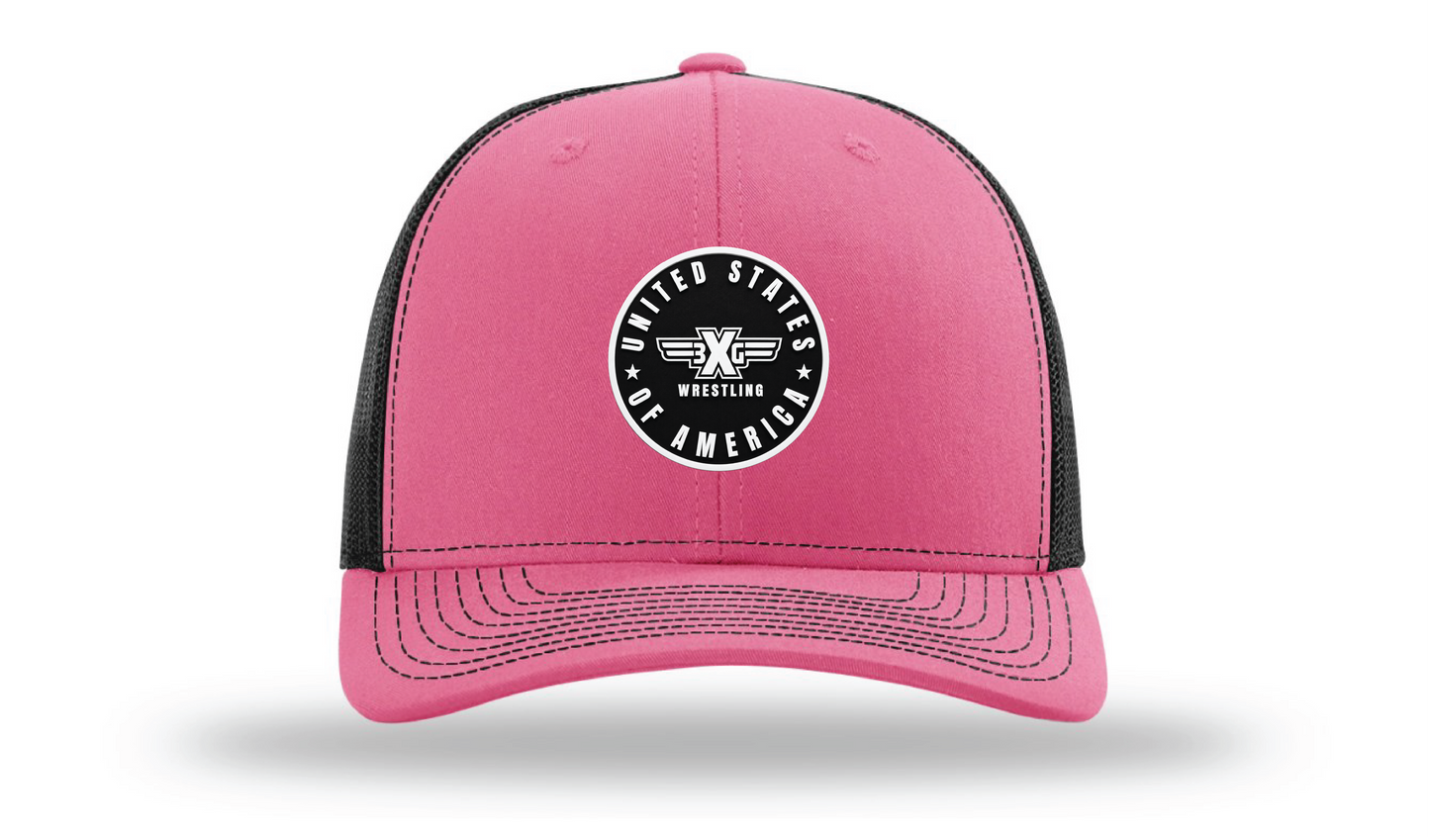 Hot Pink/Black Richardson 112 Patch Cap