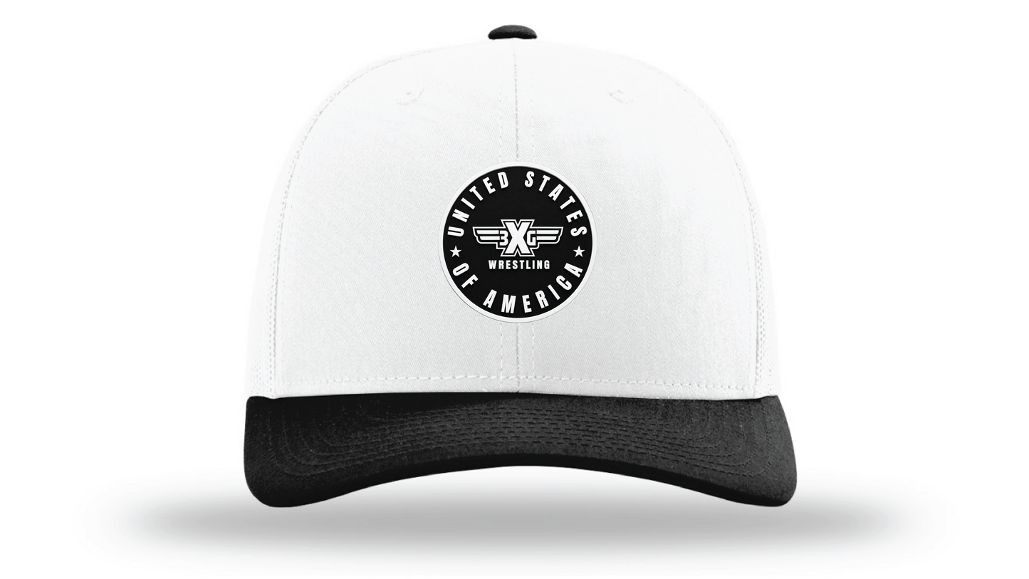 White/Black Richardson 112 Patch Cap