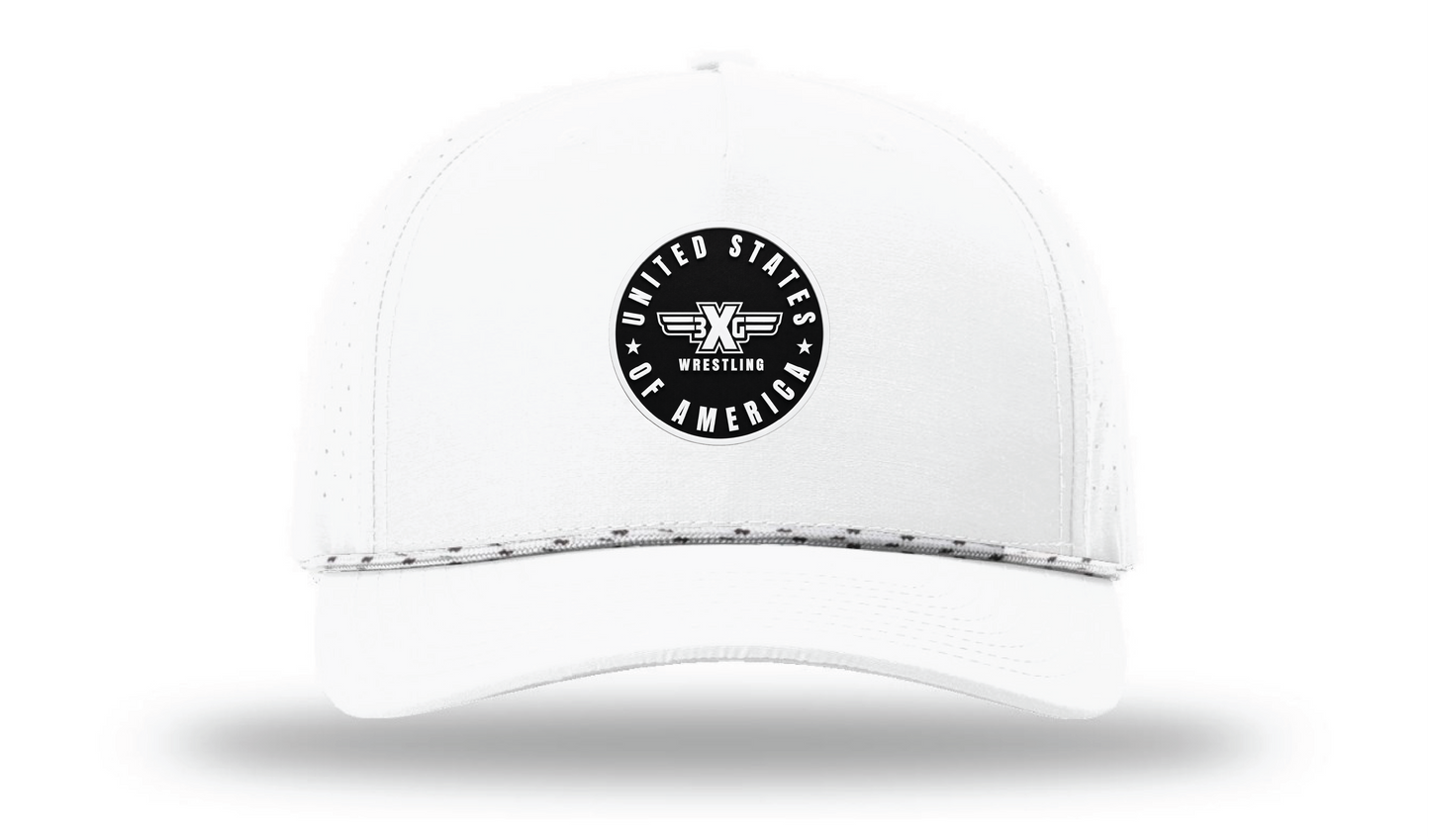 White/White-Black Richardson 355 Patch Cap