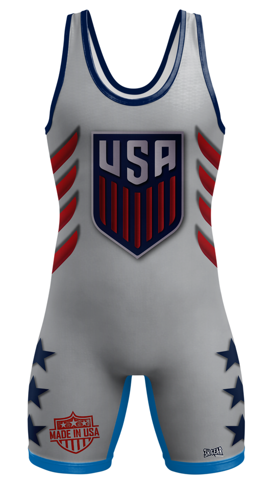USA Iron Eagle Wrestling Singlet Blue