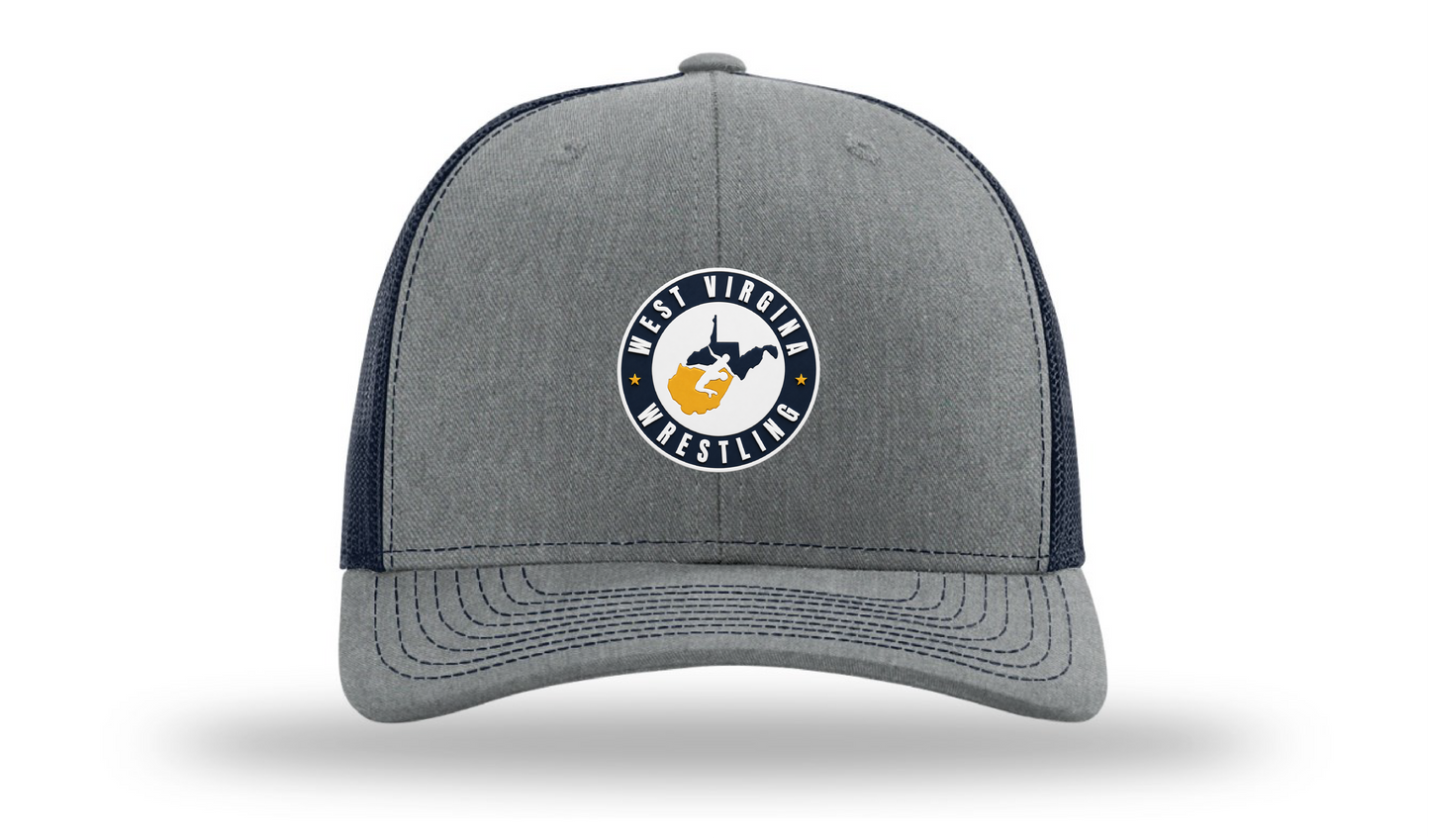 West Virginia Heather Grey/Navy Richardson 112 Patch Cap