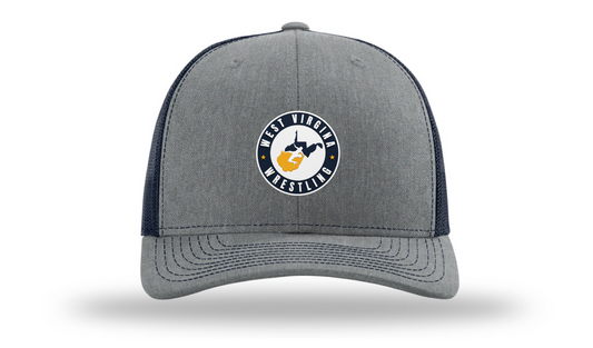 West Virginia Heather Grey/Navy Richardson 112 Patch Cap
