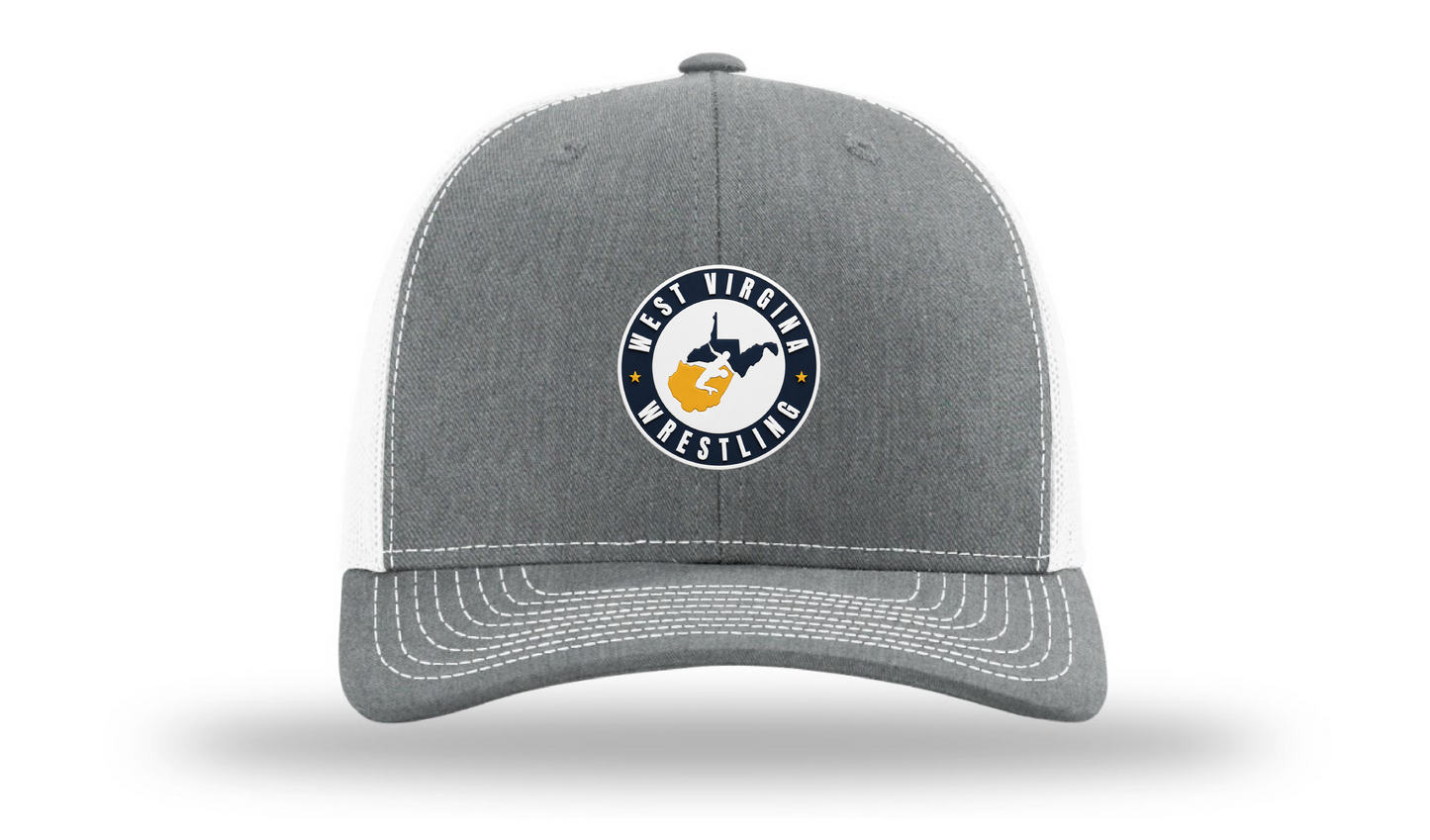 West Virginia Heather Grey/White Richardson 112 Patch Cap