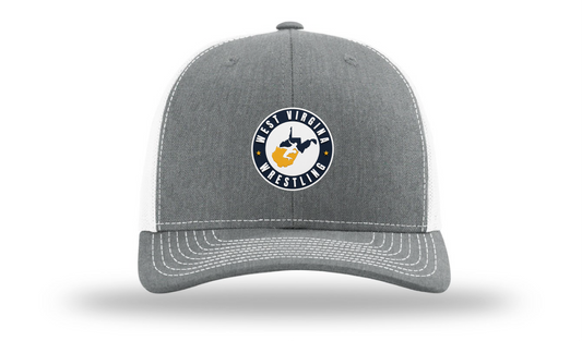 West Virginia Heather Grey/White Richardson 112 Patch Cap