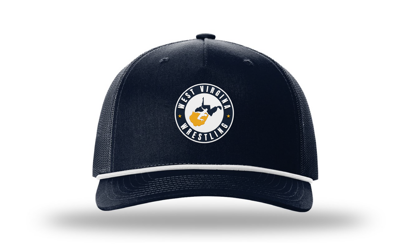 West Virginia Navy/White Rope Richardson 112 Patch Cap