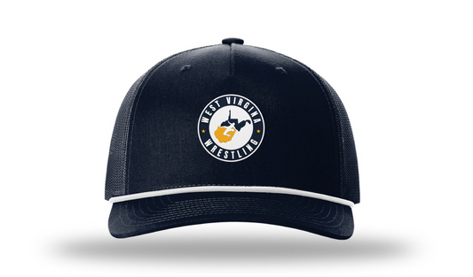 West Virginia Navy/White Rope Richardson 112 Patch Cap