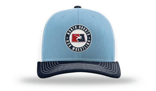 North Dakota USA Columbia Blue/White/Navy Richardson 112 Patch Cap