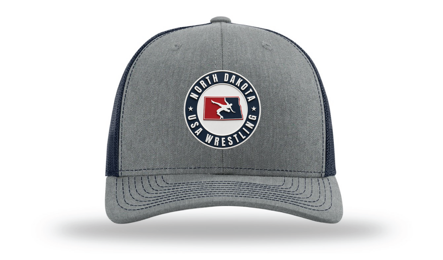 North Dakota USA Heather Grey/Navy Richardson 112 Patch Cap