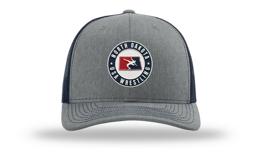 North Dakota USA Heather Grey/Navy Richardson 112 Patch Cap