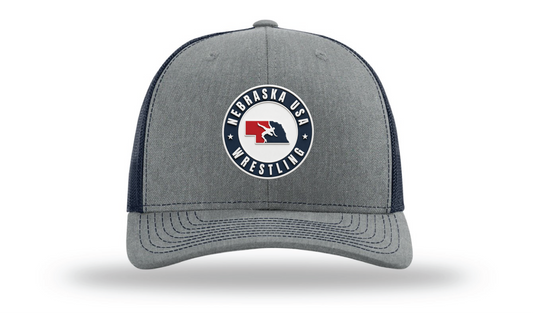 Nebraska USAW Heather Grey/Navy Richardson 112 Patch Cap