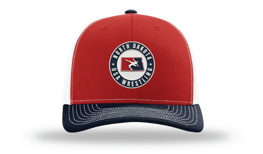 North Dakota USA Red/White/Navy Richardson 112 Patch Cap