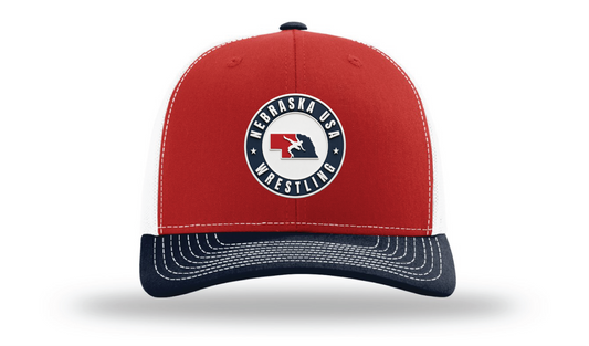 Nebraska USAW Red/White/Navy Richardson 112 Patch Cap
