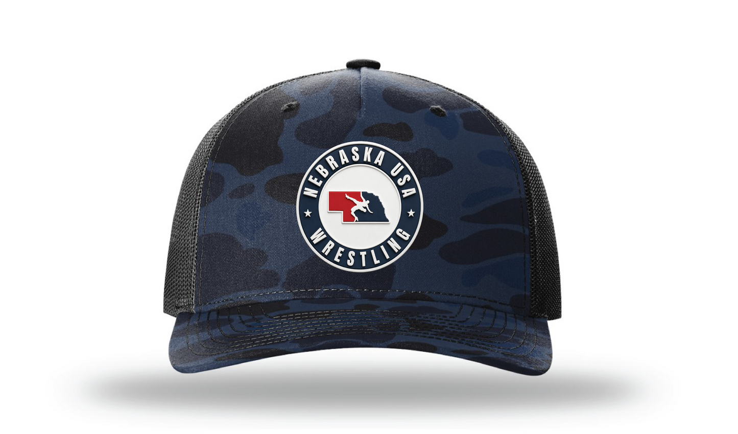 Nebraska USAW Admiral Duck Camo/Black 112PFP Patch Cap