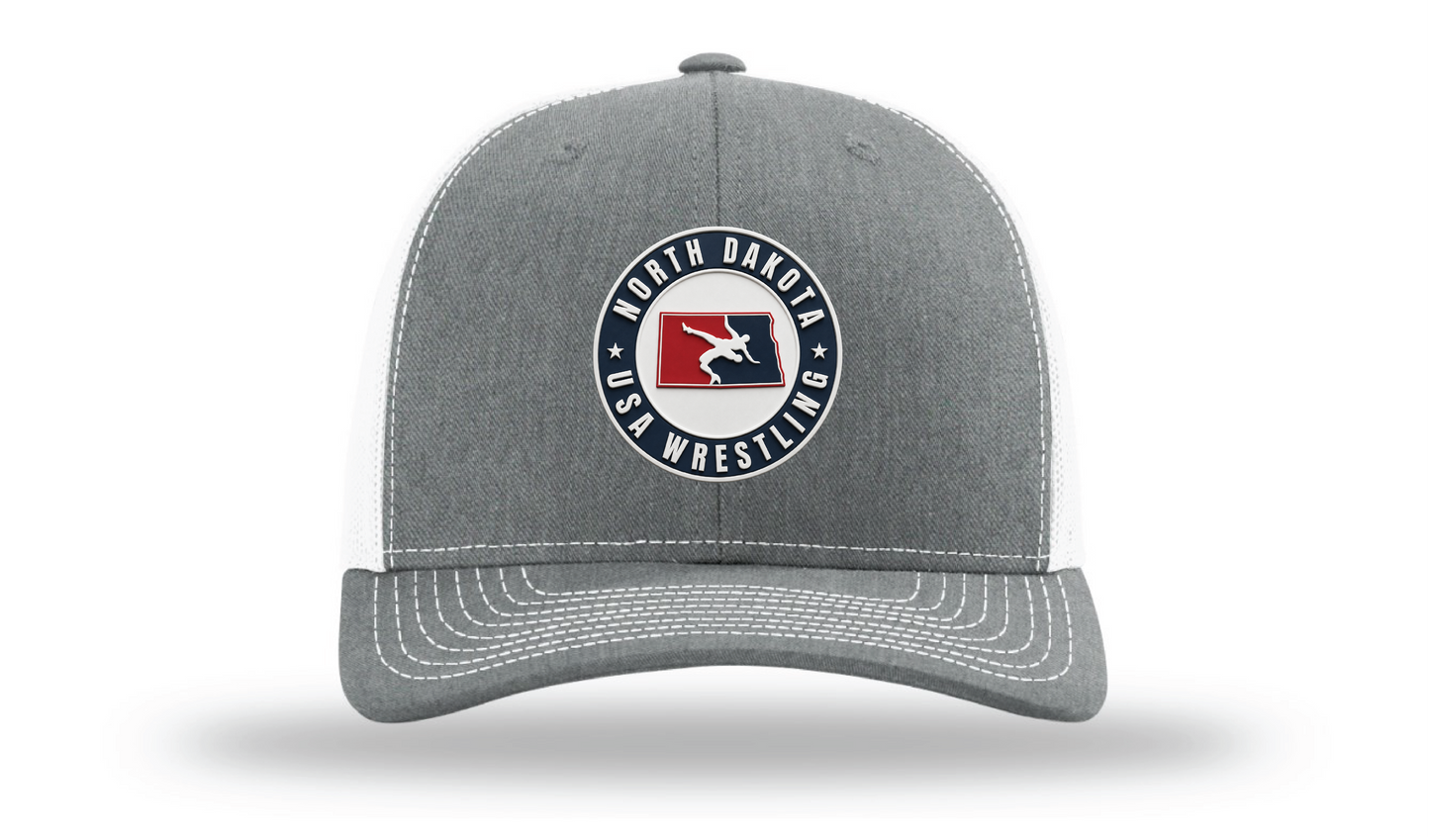 North Dakota USA Heather Grey/White Richardson 112 Patch Cap