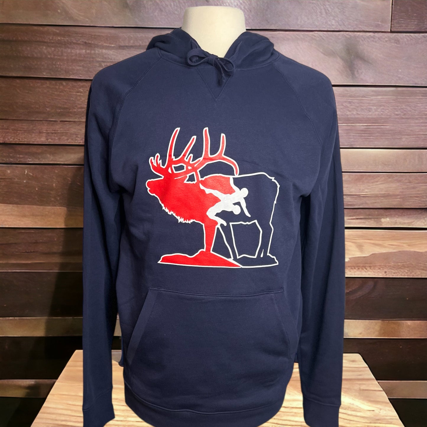 Elk Wildlife Wrestling Sweatshirt-Navy