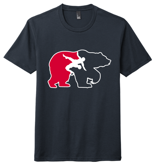 Bear Wildlife Wrestling T- Navy Blue